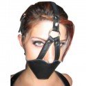 Muselière de bondage cuir, avec gag-ball