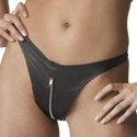 Culotte fendue en cuir fermeture zipée