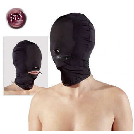 SM-Maske aus Elastan-Stretch - Mundöffnung mit Reißverschluss