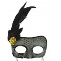 Augenmaske mit schwarzem Strass für sexy Abende
