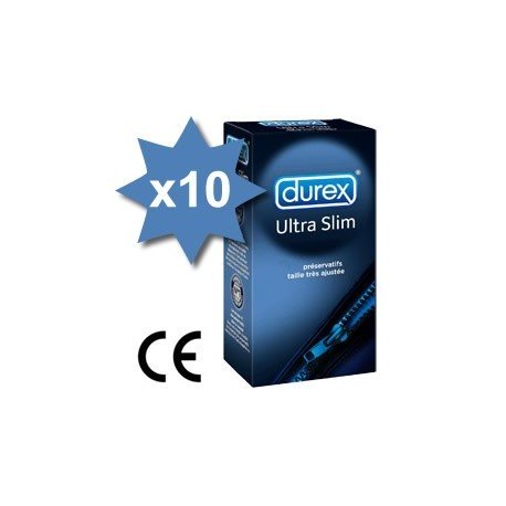 Packung mit 10 oder 50 Durex Ultra Slim Kondomen – schmale Passform