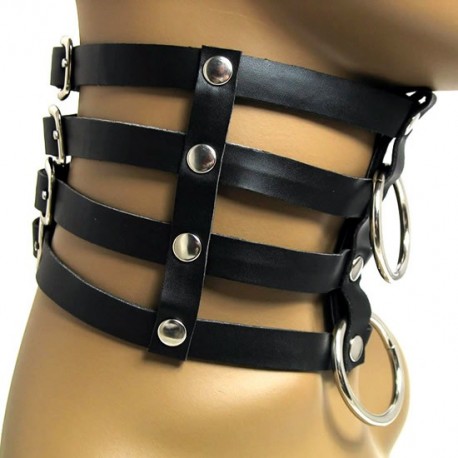 Halsband BDSM-Stellung - 4 Riemen