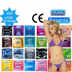 Packung gemischter Kondome - 25 Sorten Durex & Pasante Packung gemischter Kondome - 25 Sorten Durex & Pasante
