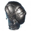 Komplett geschlossene SM-Maske aus Leder für Bondage/ BDSM