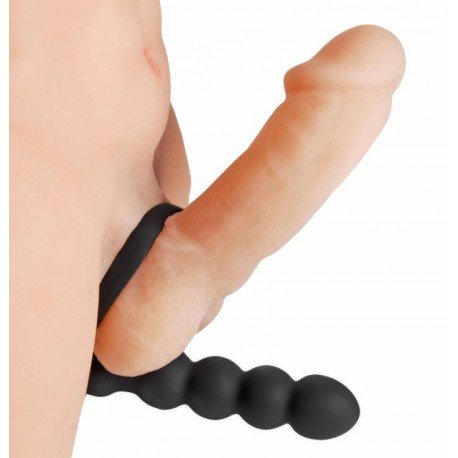 Cockring mit vibrierendem Dildo für doppelte Penetration