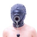 SM Hardcore Maske aus Leder - Bukkake Gokkun Mund Entleerungsteil