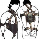 Bondage-Sklaven-Geschirr - unterworfene Frau