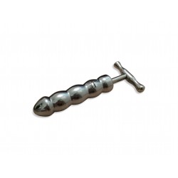 Strukturierter Metalldildo mit geschraubtem Griff