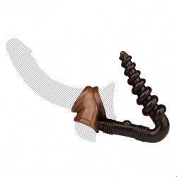 Doppelter Penisring, Kompressor des Schwanzes und der Eier mit Dildo Schraubgewinde