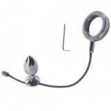 Analplug aus Stahl mit Cockring Penisring