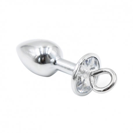 Bijou plug anal, crystal avec anneau