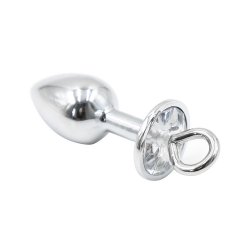 Bijou plug anal, crystal avec anneau Bijou plug anal, crystal avec anneau
