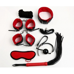 7-teiliges Bondage-Kit mit Komfortfell