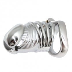 Cage de chasteté en métal - verge d'acier