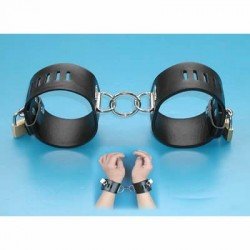 Leder Handschellen einstellbar, abschließbar Vorhängeschloss