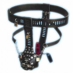 Keuschheitsgürtel für Männer in Leder mit Analdildo Keuschheitsgürtel für Männer in Leder mit Analdildo