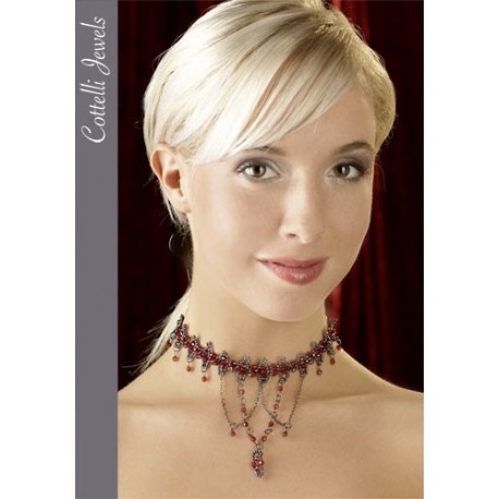 Perlenkette glamourösen rot und grau