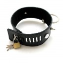 Leder Halsband mit roten elliptoid, Hechte und Ring