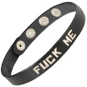 Collier Fuck Me en cuir